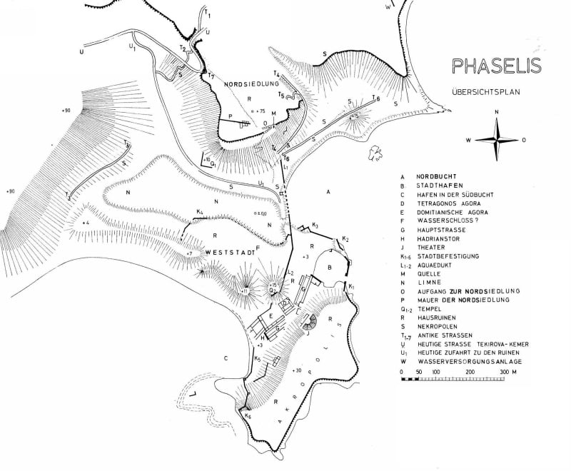 Phaselis Map By Schafer 1981